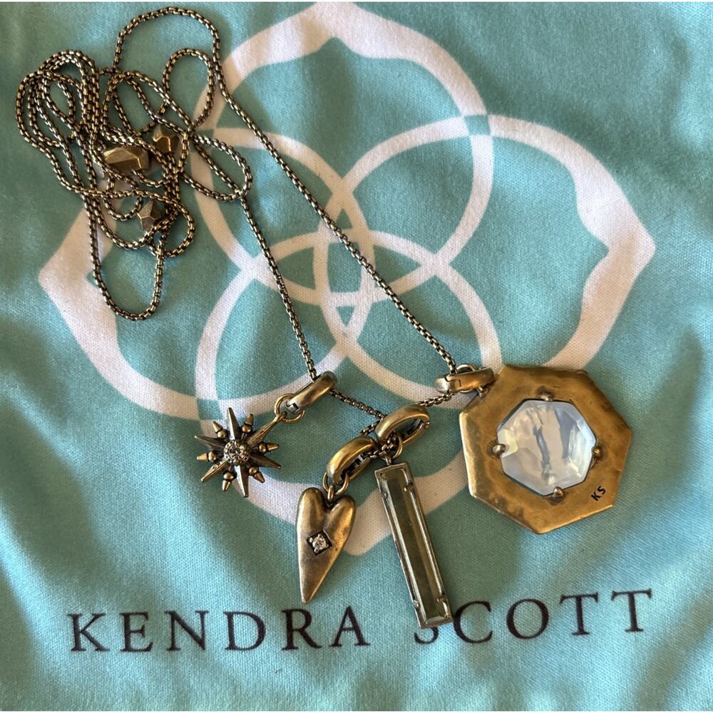 Kendra Scott - Charm Necklace Gold Tone Abalone And Crystals